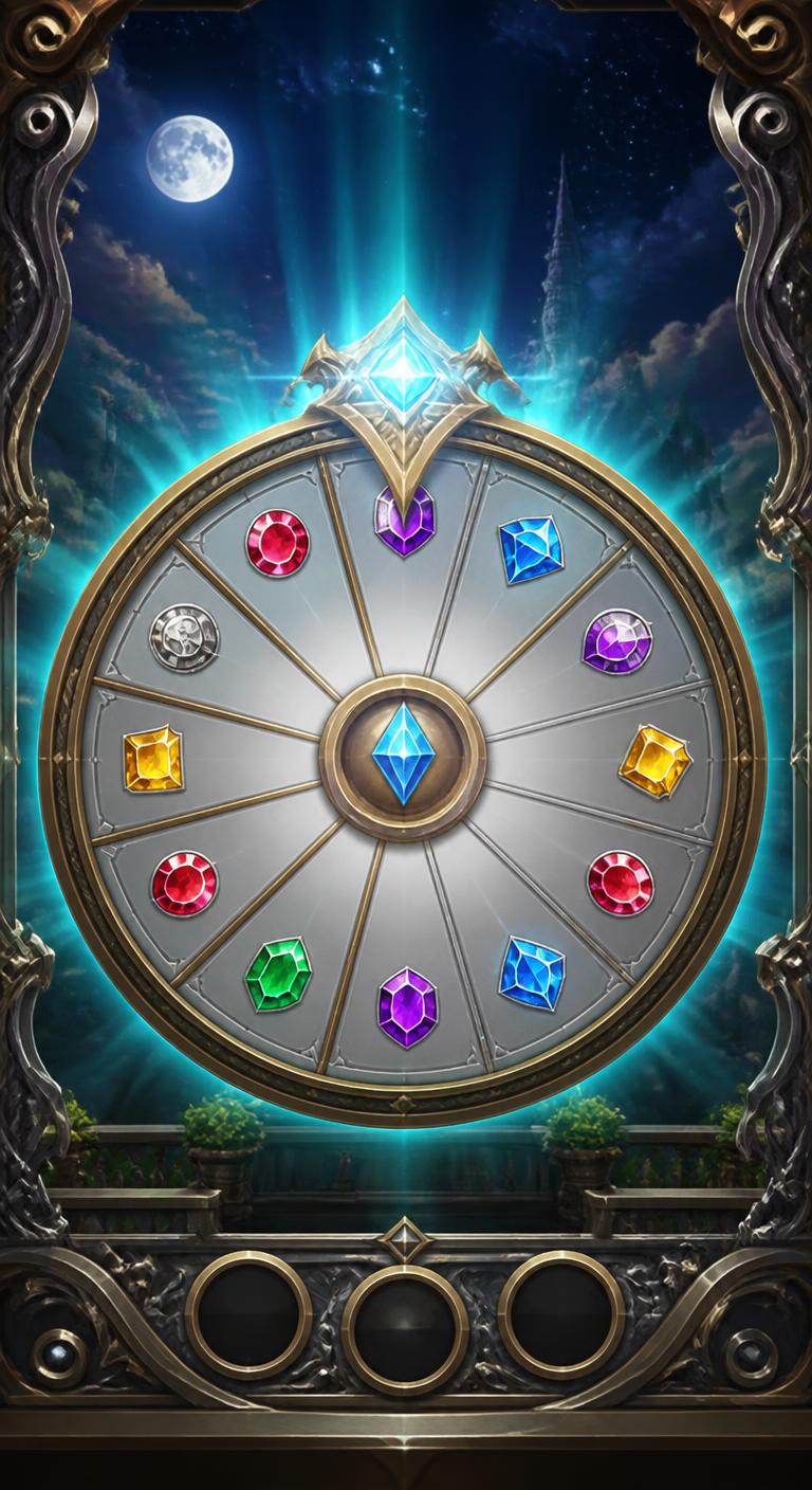 Bonus wheel of fortune screen with gem segments